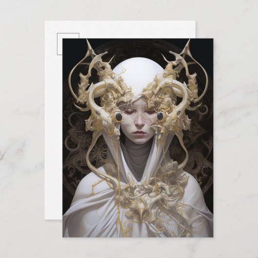 Schöne Hexe Dämon Königin Fantasy Kunst Postkarte (Vorne/Hinten)