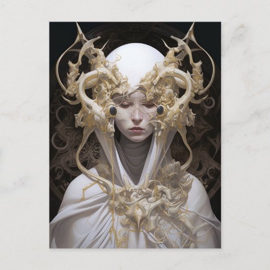 Schöne Hexe Dämon Königin Fantasy Kunst Postkarte (Vorderseite)