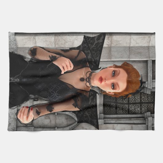 Schöne Hexe Geschirrtuch (Horizontal)