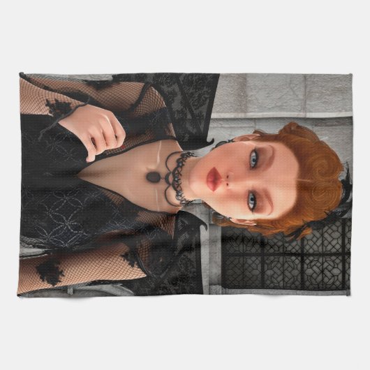 Schöne Hexe Geschirrtuch (Horizontal)