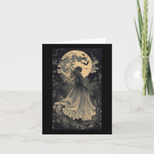 Schöne Hexe Gothic Fantasy Vampir Mondlicht  Karte