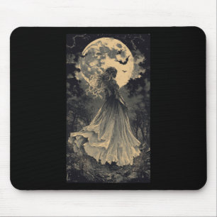 Schöne Hexe Gothic Fantasy Vampir Mondlicht Mousepad