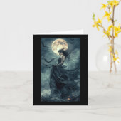 Schöne Hexe Gothic Fantasy Vampire Moonlight 1 Karte (Gelbe Blume)