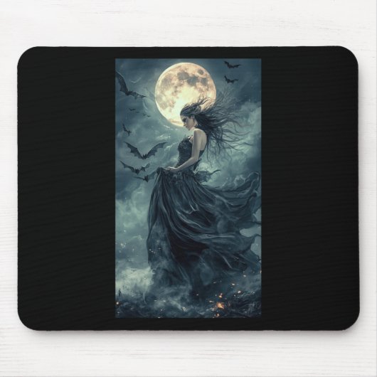 Schöne Hexe Gothic Fantasy Vampire Moonlight 1 Mousepad (Vorne)