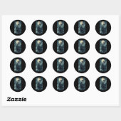 Schöne Hexe Gothic Fantasy Vampire Moonlight 1 Runder Aufkleber (Blatt)