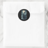 Schöne Hexe Gothic Fantasy Vampire Moonlight 1 Runder Aufkleber (Tasche)