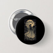 Schöne Hexe Gothic Fantasy Vampire Moonlight Button (Vorne & Hinten)