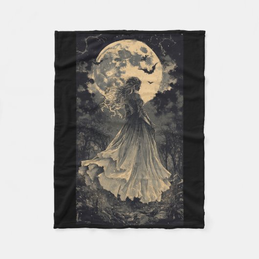 Schöne Hexe Gothic Fantasy Vampire Moonlight Fleecedecke (Vorderseite)