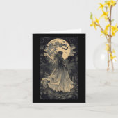 Schöne Hexe Gothic Fantasy Vampire Moonlight Karte (Gelbe Blume)