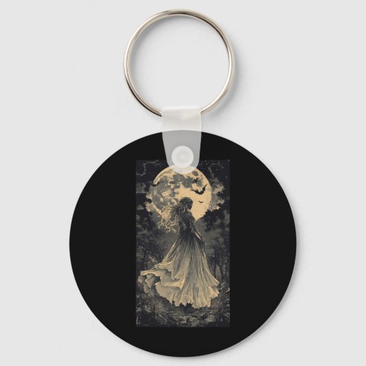 Schöne Hexe Gothic Fantasy Vampire Moonlight Schlüsselanhänger (Vorderseite)
