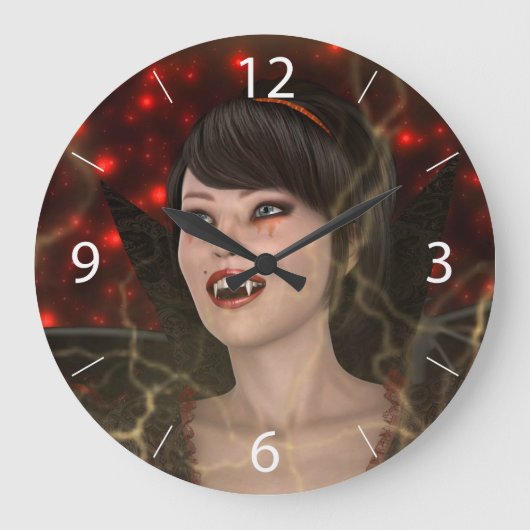 Schöne Hexe Große Wanduhr (Vorderseite)