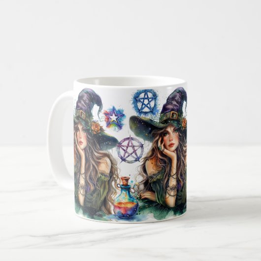Schöne Hexe Kaffeetasse (Vorderseite Links)