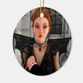 Schöne Hexe Keramik Ornament (Links)