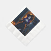 Schöne Hexe mit Candelabra Halloween Serviette (Ecke)