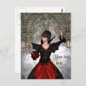 Schöne Hexe Postkarte (Vorne/Hinten)