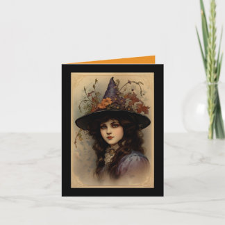 Schöne Hexen Halloween Grußkarte Karte