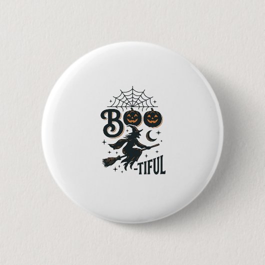 Schöne Hexen Halloween Vintage Gravur Design Button (Vorderseite)