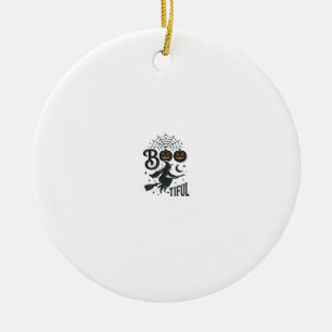 Schöne Hexen Halloween Vintage Gravur Design Keramik Ornament