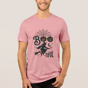 Schöne Hexen Halloween Vintage Gravur Design Tri-Blend Shirt