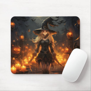 Schöne Hexenkürme Halloween Night Pumpkins Mousepad