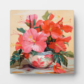 Schöne Hibiskus-Blume, rosa/rot, Fotoplatte (Vorderseite)