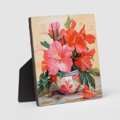 Schöne Hibiskus-Blume, rosa/rot, Fotoplatte (Vorderseite)