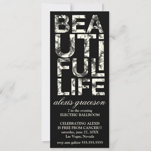 Schöne Hibiskus-Typografie des Leben-311 Einladung (Vorderseite)