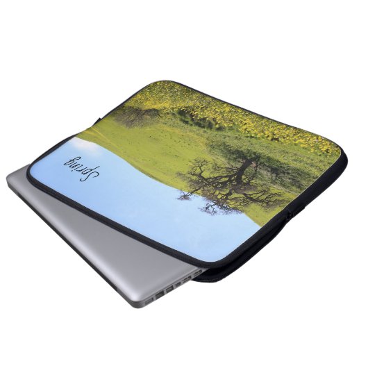 Schöne hillside Wildblumen Eichen im Frühling  Laptopschutzhülle (Vorne Knopf)