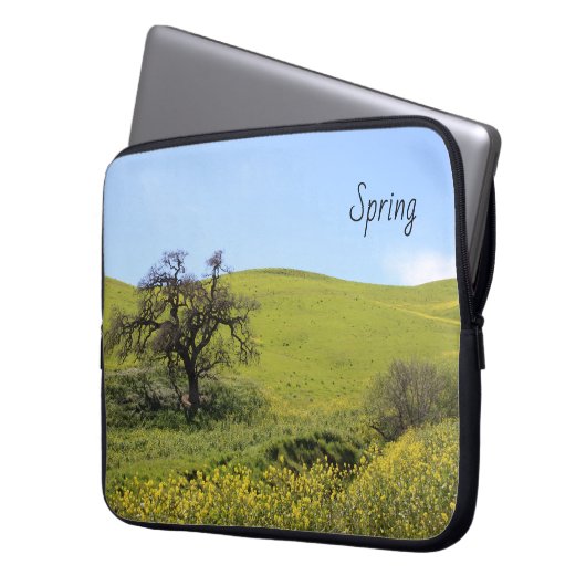 Schöne hillside Wildblumen Eichen im Frühling  Laptopschutzhülle (Vorderseite Links)