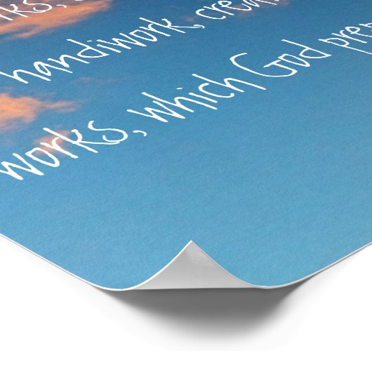 schöne Himmelsbibel Vers Ephesianer 2:8-10 Poster (Ecke)