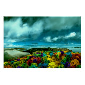 Schöne Himmelskarte mit bunten Felsen Poster (Vorderseite)