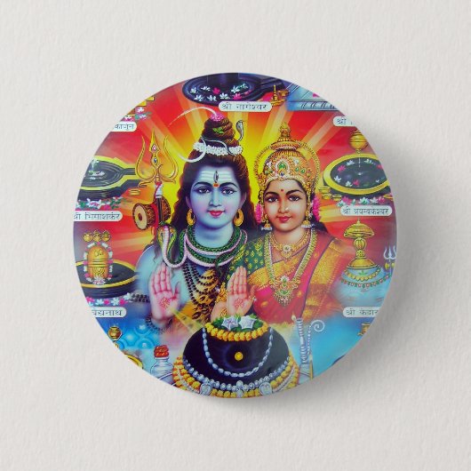 Schöne hindische Gottheiten und Göttinnen Button (Vorderseite)