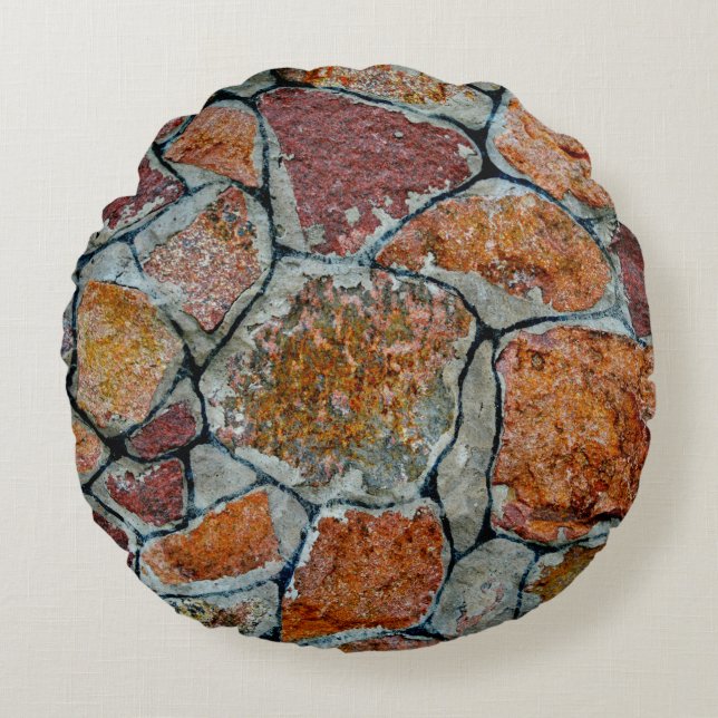 schöne Hintergrundtextur mit Steinabstrakten, Rundes Kissen (Vorderseite)