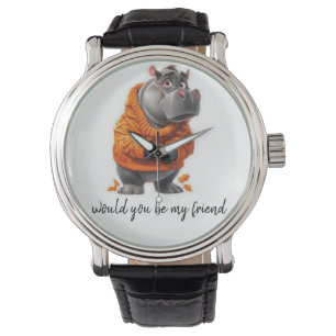 Schöne Hippo Kunstdrucke Perfekt für Tierfreunde Armbanduhr