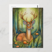 Schöne Hirsche im Wald Postkarte (Vorne/Hinten)