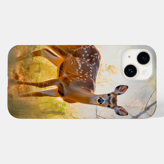 Schöne Hirsche im Waldlandschaftsdesign Case-Mate iPhone Hülle (Rückseite (Horizontal))