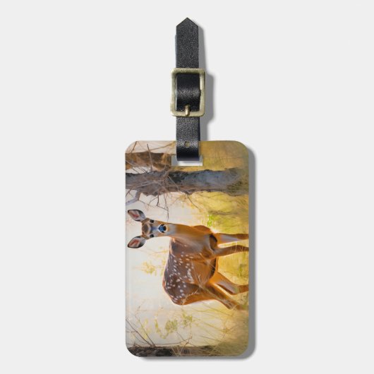 Schöne Hirsche im Waldlandschaftsdesign Gepäckanhänger (Vorderseite vertikal)