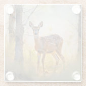 Schöne Hirsche im Waldlandschaftsdesign Glasuntersetzer (Rückseite)
