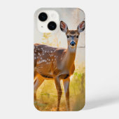 Schöne Hirsche im Waldlandschaftsdesign iPhone Hülle (Rückseite)