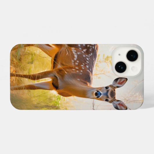 Schöne Hirsche im Waldlandschaftsdesign iPhone Hülle (Rückseite (Horizontal))