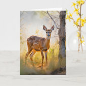 Schöne Hirsche im Waldlandschaftsdesign Karte (Gelbe Blume)