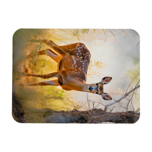 Schöne Hirsche im Waldlandschaftsdesign Magnet (Horizontal)