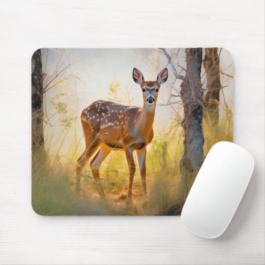 Schöne Hirsche im Waldlandschaftsdesign Mousepad (Mit Mouse)