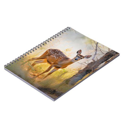 Schöne Hirsche im Waldlandschaftsdesign Notizblock (Linke Seite)