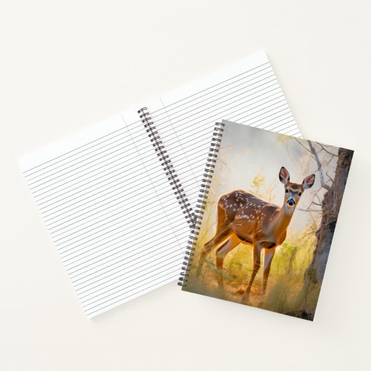 Schöne Hirsche im Waldlandschaftsdesign Notizblock (Innenseite)