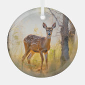 Schöne Hirsche im Waldlandschaftsdesign Ornament Aus Glas (Vorderseite)