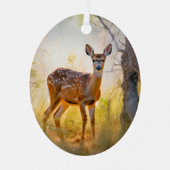 Schöne Hirsche im Waldlandschaftsdesign Ornament Aus Metall (Vorderseite)