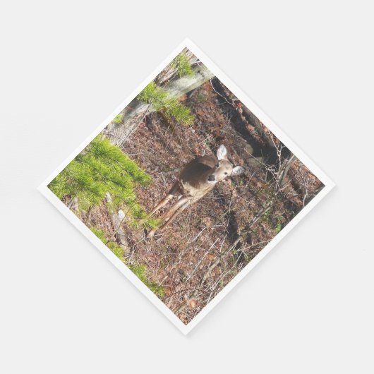 Schöne Hirsche in der Waldnaturfotografie Serviette (Ecke)