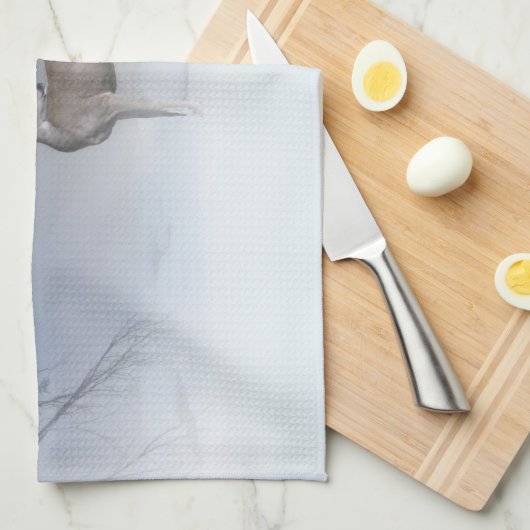 Schöne Hirsche und Jay in den Schneeschuhtotüchern Handtuch (Viertel Falte)