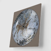 Schöne Hirschfamilie Quadratische Wanduhr (Winkel)